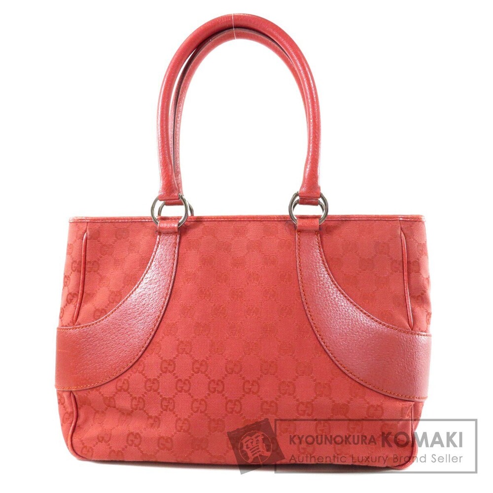Gucci tote bag red monogram GG canvas leather